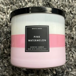 White barn pink watermelon candle